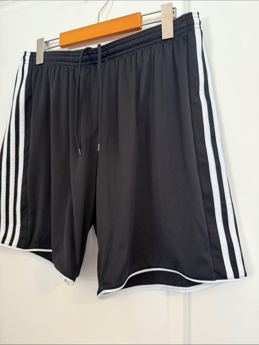 adidas Black Athletic Shorts with White Side Stripes - Picture 7 of 8